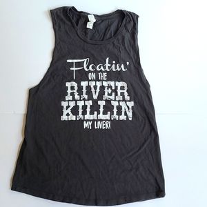 Very important tee Large gray white floating on the river killin my liver tank